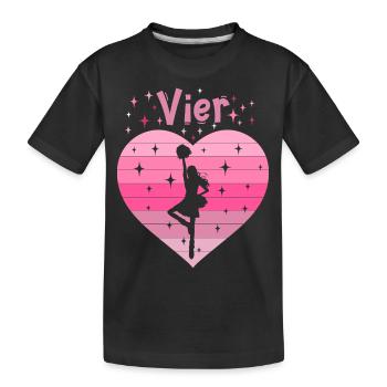 4. Geburtstag Tochter Mädchen Cheerleader - Kinder Premium Bio T-Shirt - Schwarz - Vorne