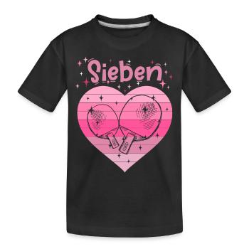 Tischtennis Mädchen 7. Geburtstag - Kinder Premium Bio T-Shirt - Schwarz - Vorne