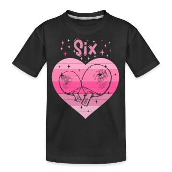 Tischtennis Mädchen 6. Geburtstag - Kinder Premium Bio T-Shirt - Schwarz - Vorne