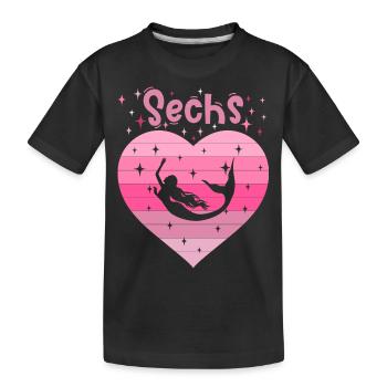 6. Geburtstag Meerjungfrau Schwimmerin Mädchen - Kinder Premium Bio T-Shirt - Schwarz - Vorne