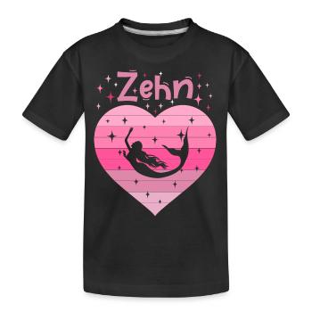 10. Geburtstag Meerjungfrau Schwimmerin Mädchen - Kinder Premium Bio T-Shirt - Schwarz - Vorne