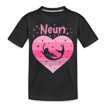 9. Geburtstag Meerjungfrau Schwimmerin Mädchen - Kinder Premium Bio T-Shirt - Schwarz - Vorne