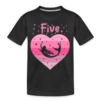 5. Geburtstag Meerjungfrau Schwimmerin Mädchen - Kinder Premium Bio T-Shirt - Schwarz - Vorne