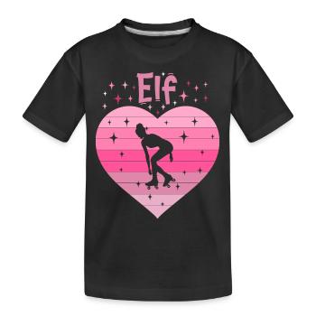 Herz Liebe Sport Rollschuh Mädchen 11. Geburtstag - Kinder Premium Bio T-Shirt - Schwarz - Vorne