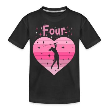 4. Geburstag Golf Golferin Mädchen Tochter - Kinder Premium Bio T-Shirt - Schwarz - Vorne