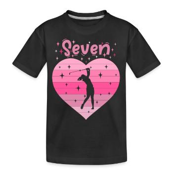 7. Geburstag Golf Golferin Mädchen Tochter - Kinder Premium Bio T-Shirt - Schwarz - Vorne