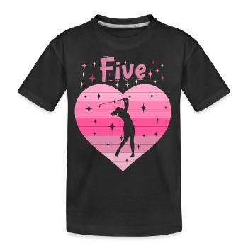 5. Geburstag Golf Golferin Mädchen Tochter - Kinder Premium Bio T-Shirt - Schwarz - Vorne
