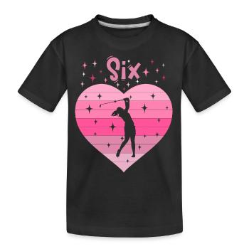6. Geburstag Golf Golferin Mädchen Tochter - Kinder Premium Bio T-Shirt - Schwarz - Vorne