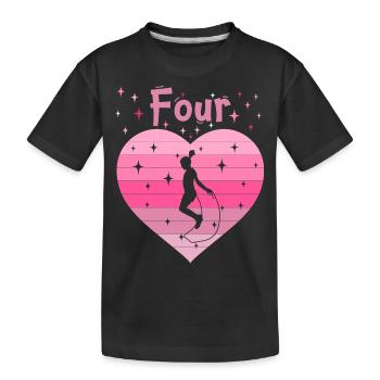 4. Geburstag Seilspringen Mädchen Tochter - Kinder Premium Bio T-Shirt - Schwarz - Vorne