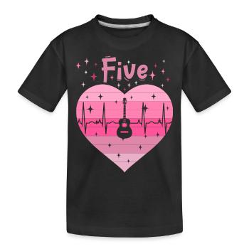 5. Geburstag Gitarre Gitaristin Mädchen Tochter - Kinder Premium Bio T-Shirt - Schwarz - Vorne