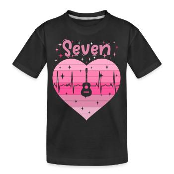 7. Geburstag Gitarre Gitaristin Mädchen Tochter - Kinder Premium Bio T-Shirt - Schwarz - Vorne