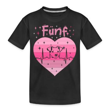 5. Geburtstag Hund Frauchen Mädchen Tochter - Kinder Premium Bio T-Shirt - Schwarz - Vorne