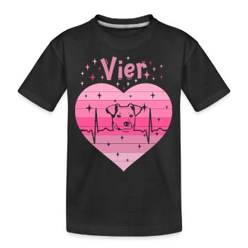 4. Geburtstag Hund Frauchen Mädchen Tochter - Kinder Premium Bio T-Shirt - Schwarz - Vorne