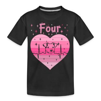4. Geburtstag Hund Frauchen Mädchen Tochter - Kinder Premium Bio T-Shirt - Schwarz - Vorne