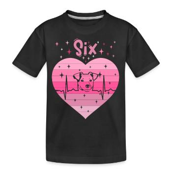6. Geburtstag Hund Frauchen Mädchen Tochter - Kinder Premium Bio T-Shirt - Schwarz - Vorne