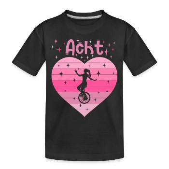 8. Geburtstag Einrad fahren Mädchen Tochter - Kinder Premium Bio T-Shirt - Schwarz - Vorne