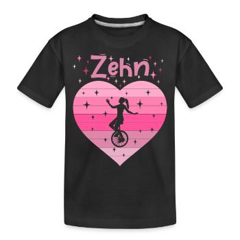 10. Geburtstag Einrad fahren Mädchen Tochter - Kinder Premium Bio T-Shirt - Schwarz - Vorne