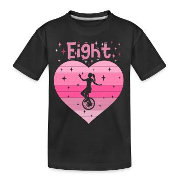 8. Geburtstag Einrad fahren Mädchen Tochter - Kinder Premium Bio T-Shirt - Schwarz - Vorne