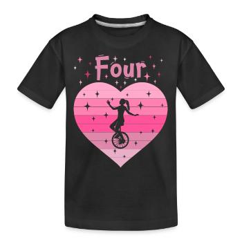 4. Geburtstag Einrad fahren Mädchen Tochter - Kinder Premium Bio T-Shirt - Schwarz - Vorne