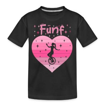 5. Geburtstag Einrad fahren Mädchen Tochter - Kinder Premium Bio T-Shirt - Schwarz - Vorne