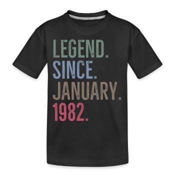 Legende seit Januar 1982 - Kinder Premium Bio T-Shirt - Schwarz - Vorne