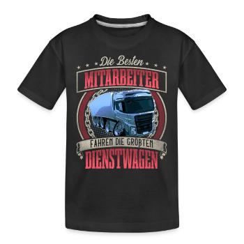 LKW Fahrer - Kinder Premium Bio T-Shirt - Schwarz - Vorne