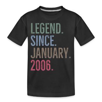 Legend Since January 2006 - Kids' Premium Organic T-Shirt - black - Front