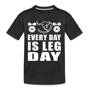 Känguru every Day is a Leg Day Kangaroo - Kids' Premium Organic T-Shirt - black - Front