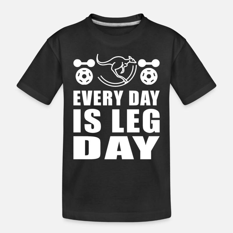 Känguru every Day is a Leg Day Kangaroo - Kinder Premium Bio T-Shirt - Schwarz