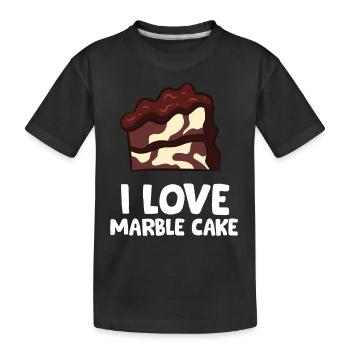 Marble Cake - I love marble cake - Kids' Premium Organic T-Shirt - black - Front