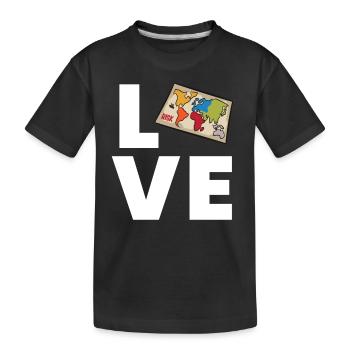Risk - Love - Kids' Premium Organic T-Shirt - black - Front