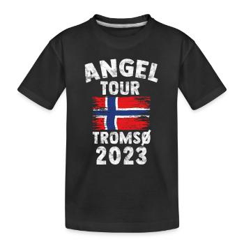 TROMSÖ 2023 - Angel Tour Norwegen Personalisierbar - Kinder Premium Bio T-Shirt - Schwarz - Vorne