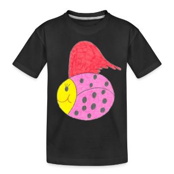 Cute ladybug - Kids' Premium Organic T-Shirt - black - Front