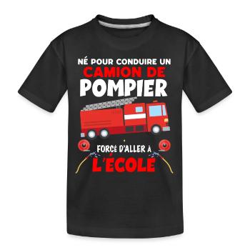 Mon Camion De Pompier Idée Cadeau Enfant - T-shirt bio Premium Enfant - noir - Devant