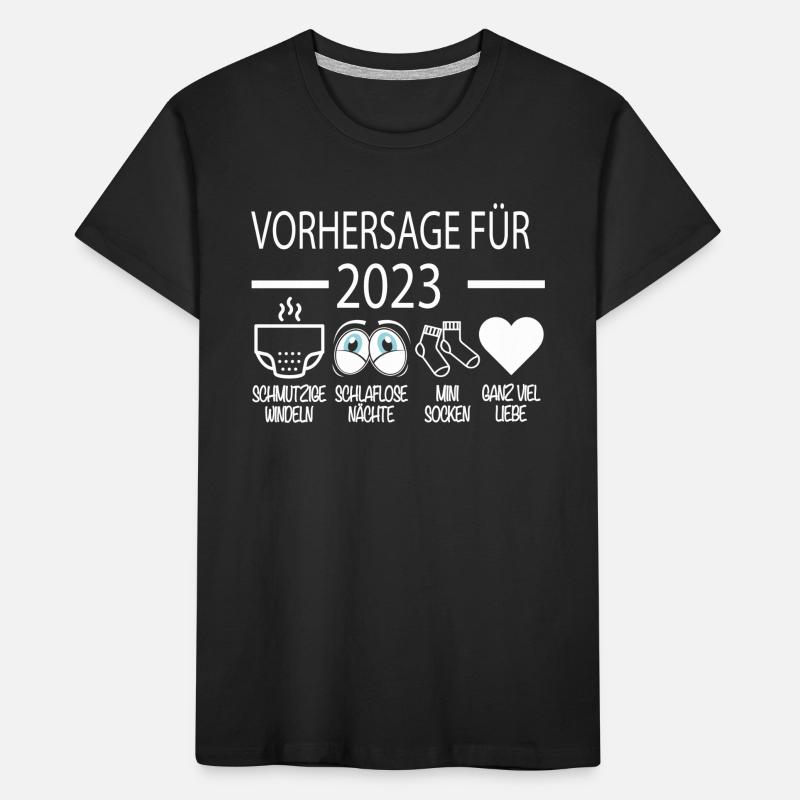 Vorhersage 2023 Werdender Papa Werdende Mama Kinder Premium Bio T-Shirt