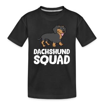 Dackel - Dachshund Squad - Kinder Premium Bio T-Shirt - Schwarz - Vorne