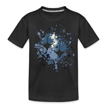 Duck Footprint Color Splash - Kids' Premium Organic T-Shirt - black - Front