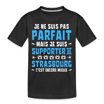 Strasbourg Racing Football Je ne suis pas parfait - T-shirt bio Premium Enfant - noir - Devant