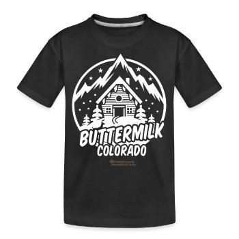 Buttermilk Colorado Skigebiet - Kinder Premium Bio T-Shirt - Schwarz - Vorne