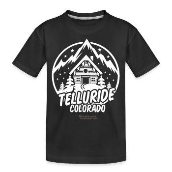 Telluride Colorado Skigebiet - Kinder Premium Bio T-Shirt - Schwarz - Vorne