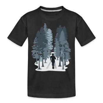 Laufen, Läufer, Trail Running - Kinder Premium Bio T-Shirt - Schwarz - Vorne