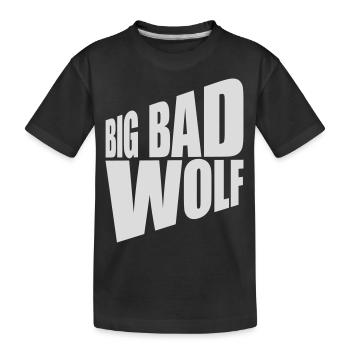 big bad wolf quote - Kids' Premium Organic T-Shirt - black - Front