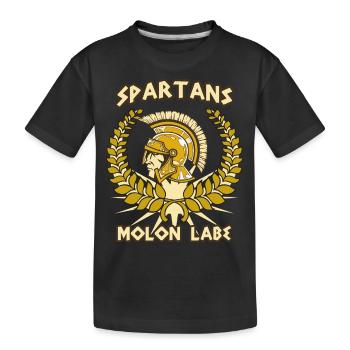 Molon Labe Sparta Helmet Spartan Spartacus - Kids' Premium Organic T-Shirt - black - Front