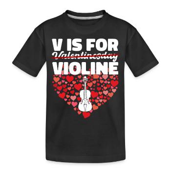 Saint-Valentin Love Violon Violon Cadeau - T-shirt bio Premium Enfant - noir - Devant