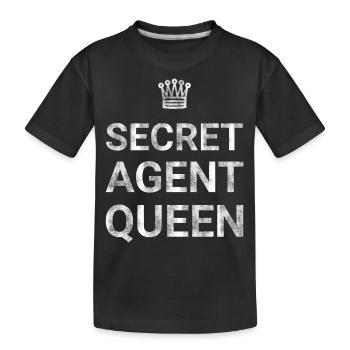Secret Agent Queen - Kids' Premium Organic T-Shirt - black - Front
