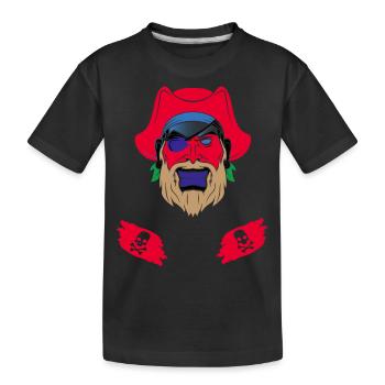 Pirate skull design - Kids' Premium Organic T-Shirt - black - Front