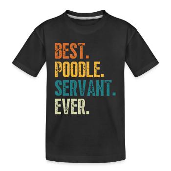 Meilleur serviteur de chien caniche jamais en détresse Retro Font - T-shirt bio Premium Enfant - noir - Devant