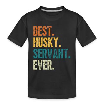 Meilleur serviteur de chien husky jamais en détresse police rétro - T-shirt bio Premium Enfant - noir - Devant