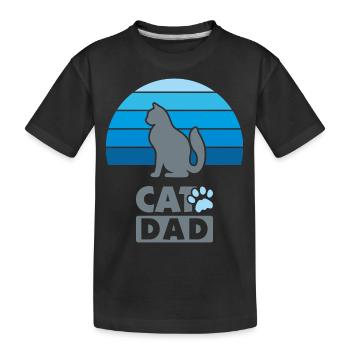 Cat dad - Kids' Premium Organic T-Shirt - black - Front