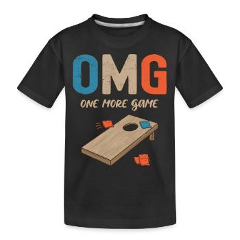 OMG Un jeu de plus lancé comme un joueur de cornhole de boss - T-shirt bio Premium Enfant - noir - Devant